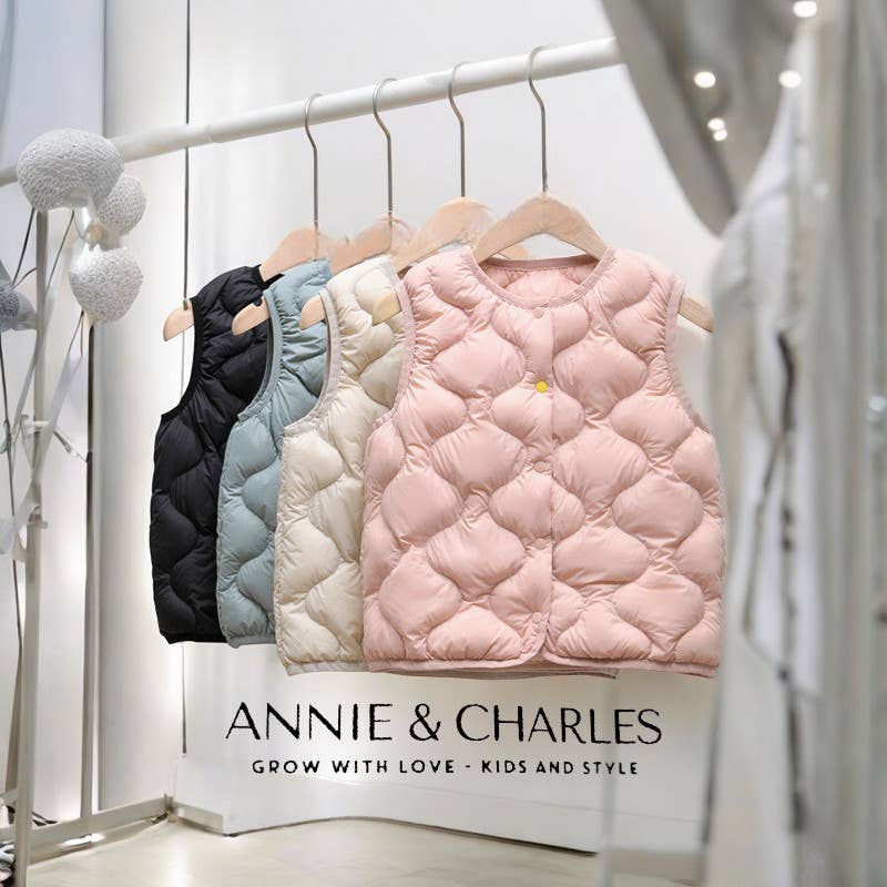 Annie & Charles - Wholesale Outerwear Vest - Kids - Annie & Charles® lightweight quilted vest with down filling8