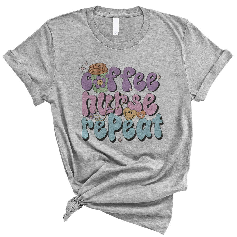 Lucky Luna Apparel - Vente T-shirt à imprimés – femme - Chemise Coffee Nurse Repeat2