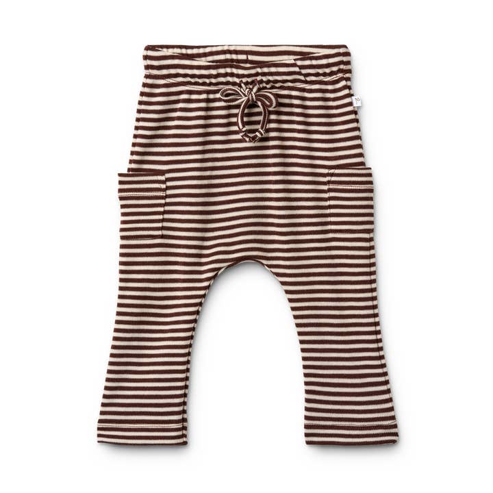 Combi Pants – Coffee Stripe for engroshandel hos Little Savage