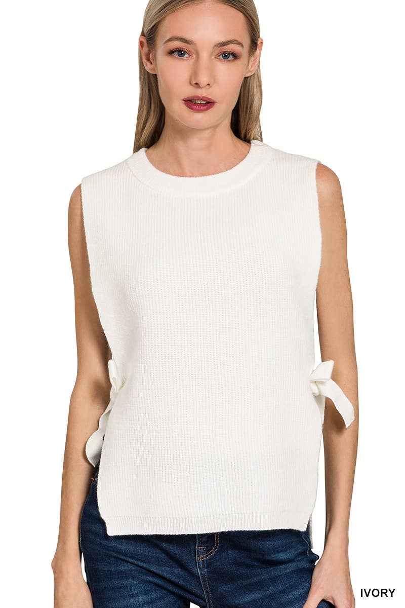 42POPS - Wholesale Outerwear Vest - Women's - `.0806 Side Tie Sweater Vest SI-285361