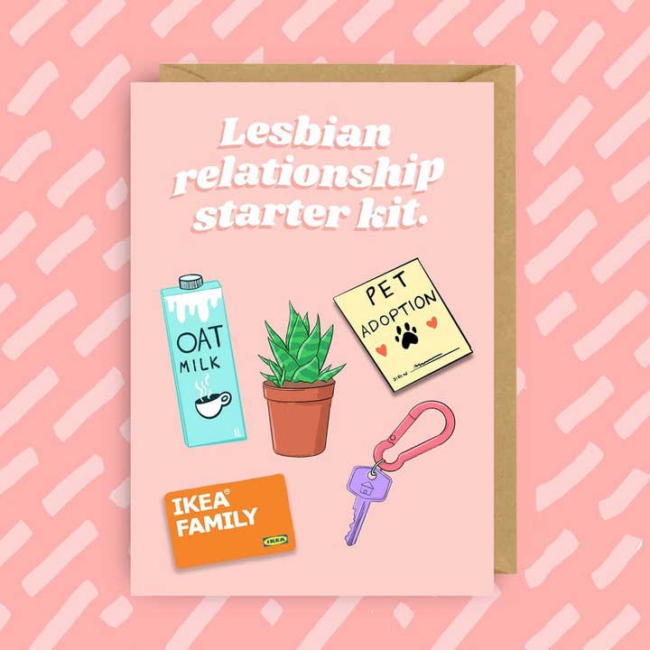 Lesbian relationship starter kit | Valentines Card | LGBT for wholesale by The Queer Store