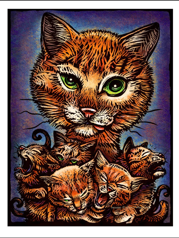Kitty Litter 8 x 10" print for wholesale by ChetArt