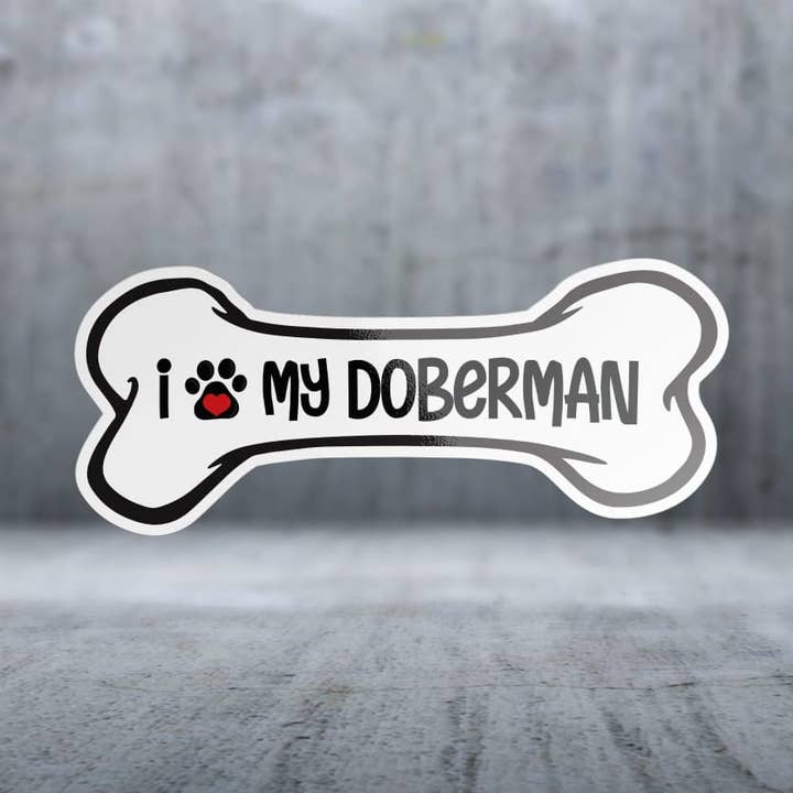 I Love My Doberman - Sticker for wholesale by Two Feet Treats