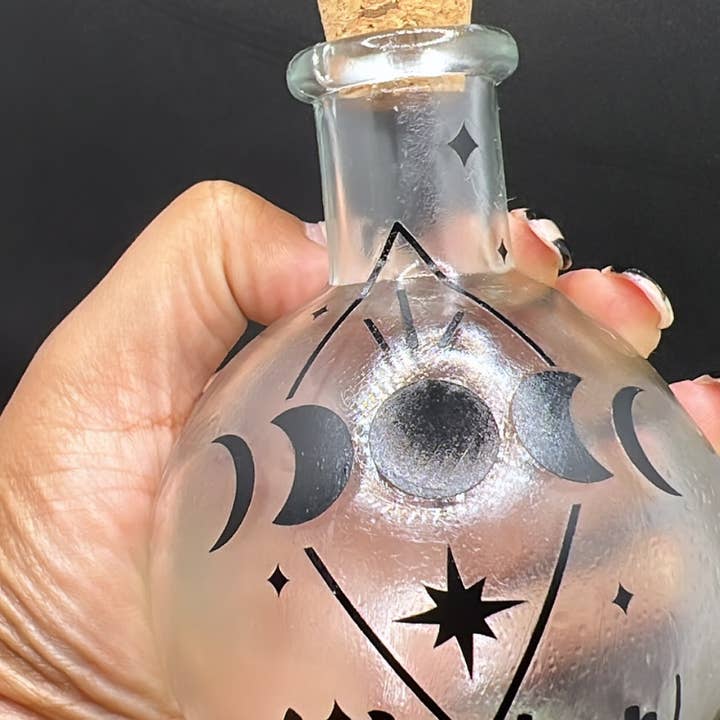 WaterBruja – Großhandel Meditationszubehör – Moon Wasserglas, Vollmond-Ritual, Mondphasen-Glasflasche