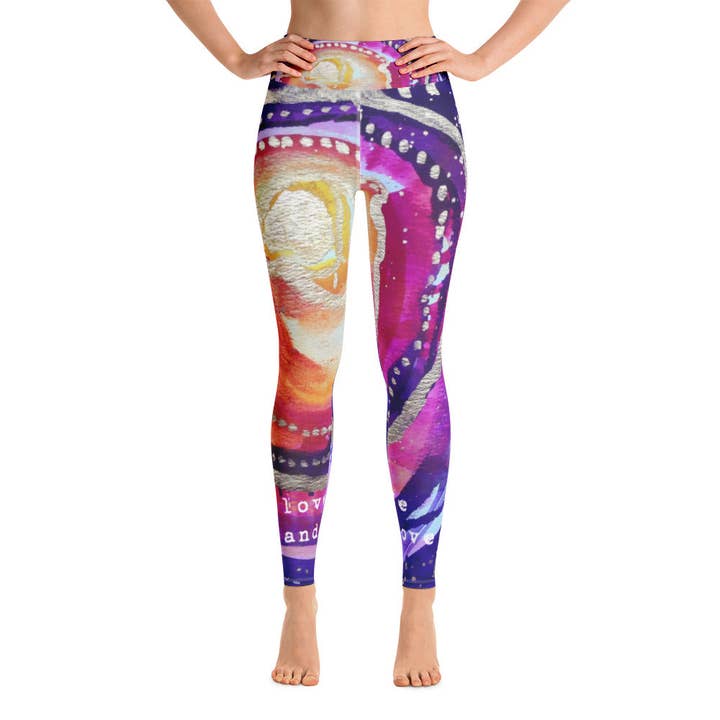 Pantaloni da yoga «Ama la tua vita e ti amerà a sua volta» per la vendita all'ingrosso da parte di katharinalucia ART