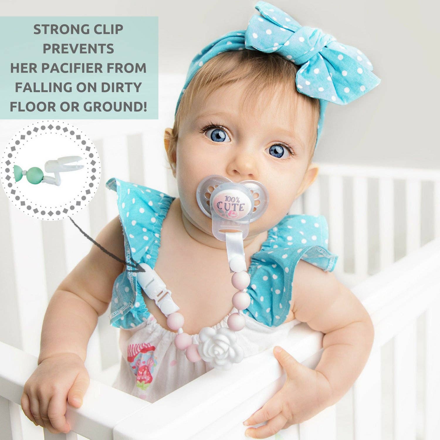 Vesta Baby - Wholesale Pacifier Clip - Baby - Silicone Pacifier Clip and Teether Holder Set Pink 2 Pack4