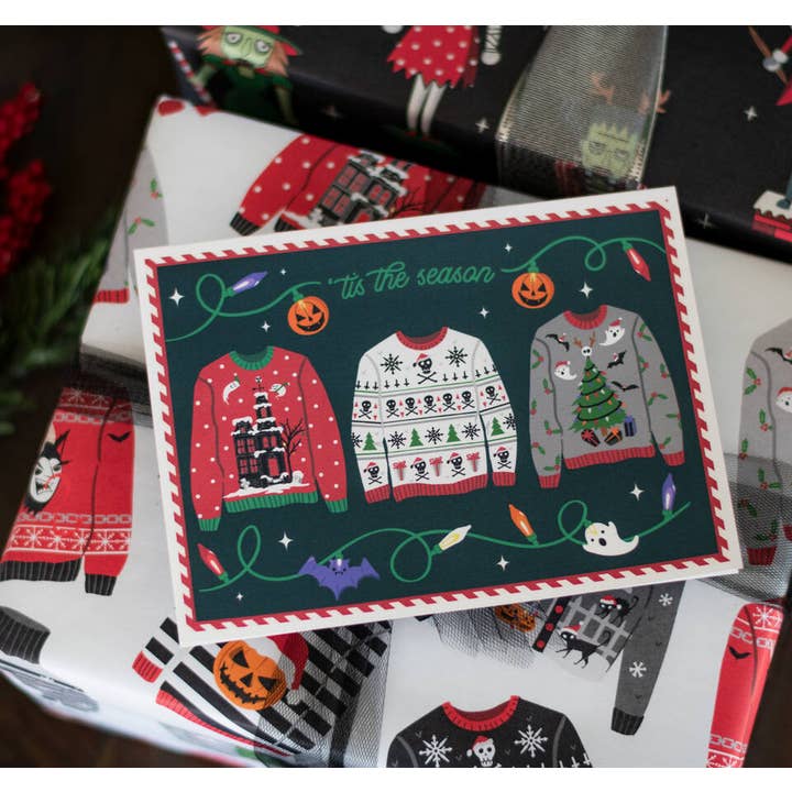 Spooky Cat Press - Wholesale Christmas Card - Halloween Sweaters Creepmas Card
