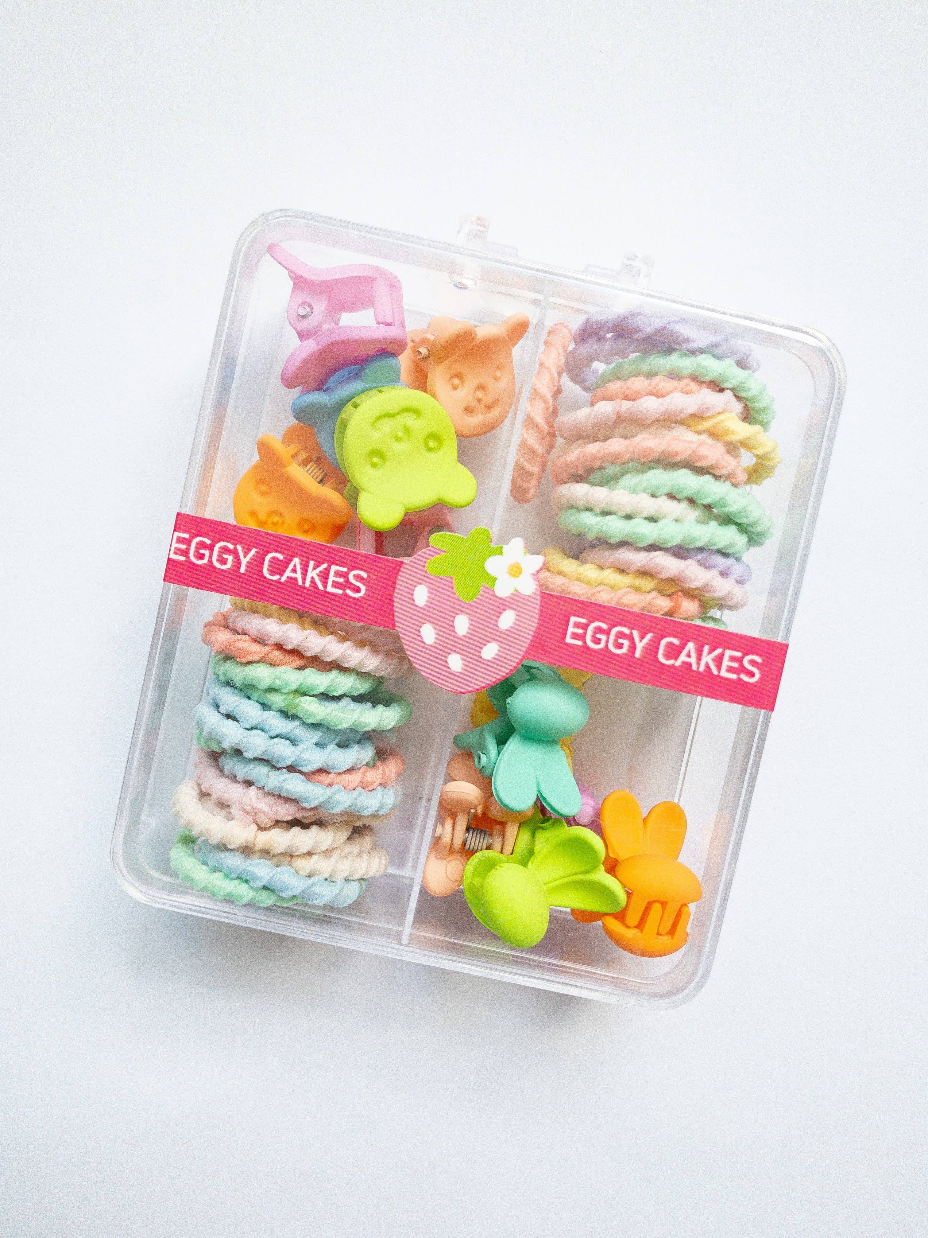 Eggy Cakes - Wholesale Hair Clip - Kids - Bears & Bunnies Hair Claw & Tie Set2