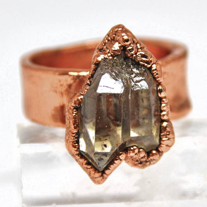 Roher Herkimer-Diamant-Statment-Ring für den Großhandel von Daddy Daughter Jewelry