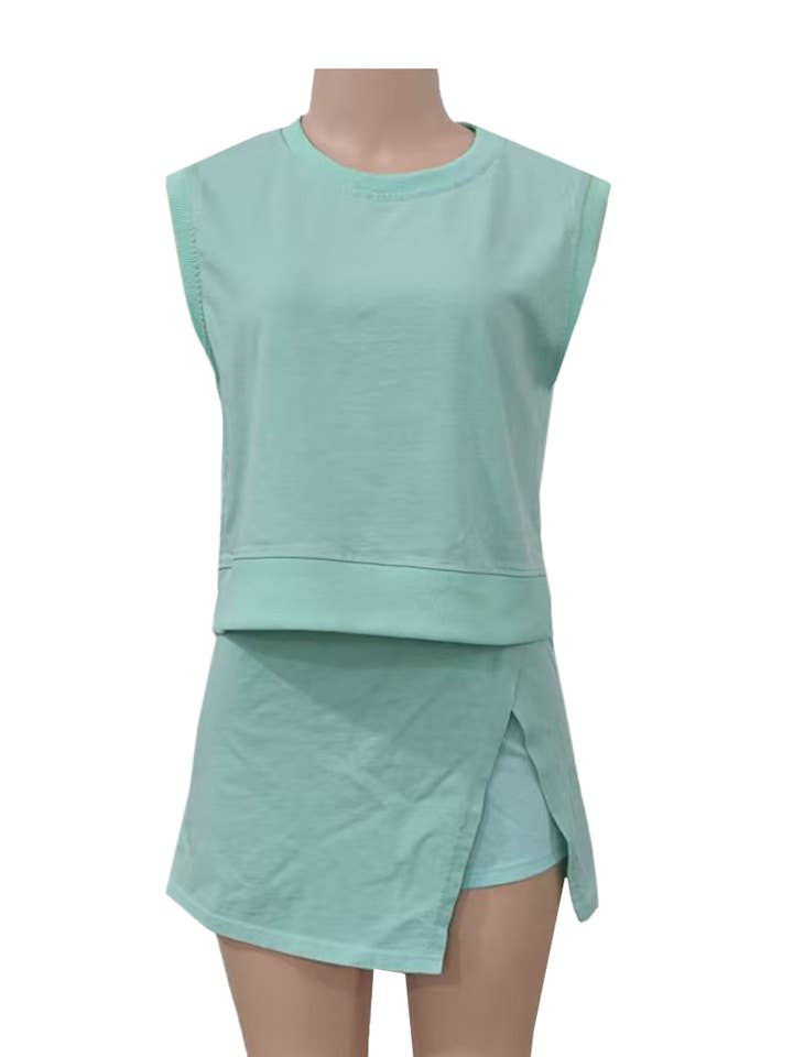 HIDDENBRAND - Wholesale Top & Skirt Set - Women's - Relaxed Athletic 2-Pieces Set