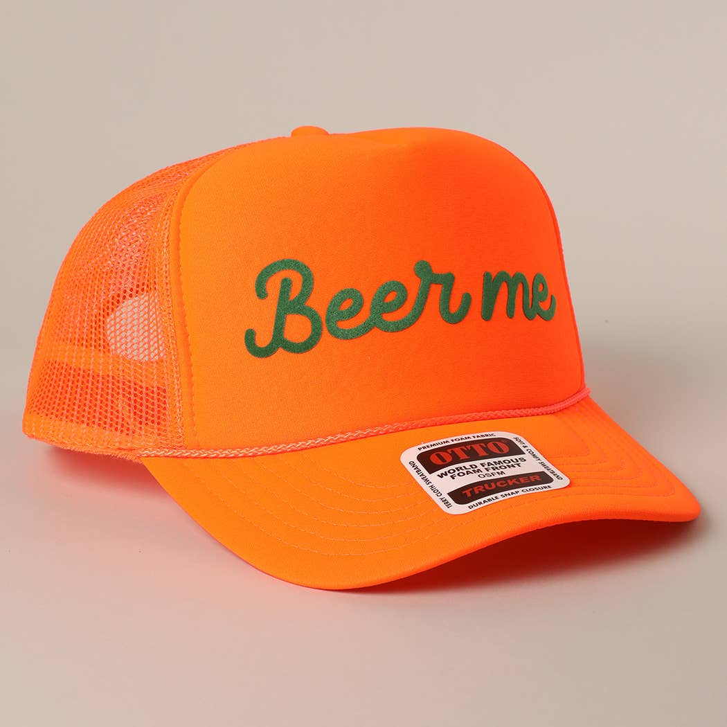 Fashion City – Engroshandel Trucker hat - Unisex – Øl Mig Tekst Printet Mesh Ryg Skum Trucker Kasket10