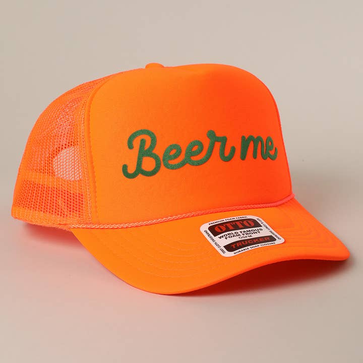 Fashion City – Engroshandel Trucker hat - Unisex – Øl Mig Tekst Printet Mesh Ryg Skum Trucker Kasket10