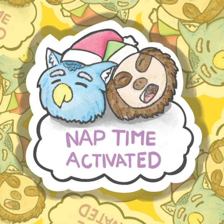 Autocollants en vinyle mignons d'animaux hiboux paresseux pour ordinateur portable pour la vente par Unravelingarts