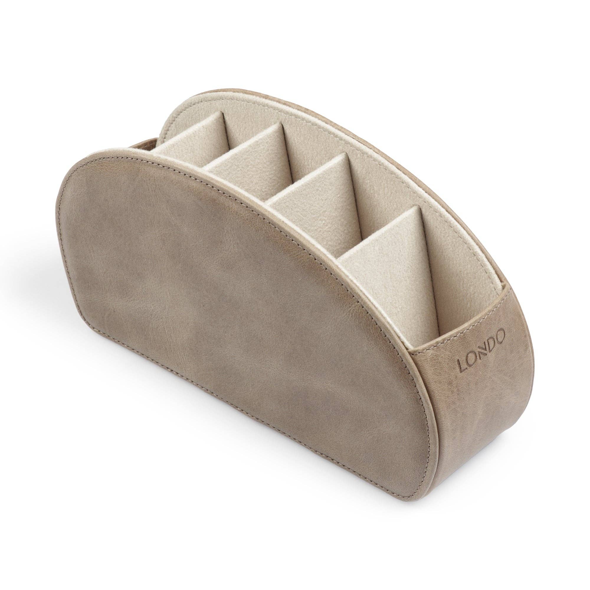 Londo - Wholesale Desk Organizer - Londo Remote Control Holder with 5 Pockets, Store DVD, Blu-Ray, TV, Roku or Apple TV Remotes, Italian Top Grain Leather with Suede Lining27