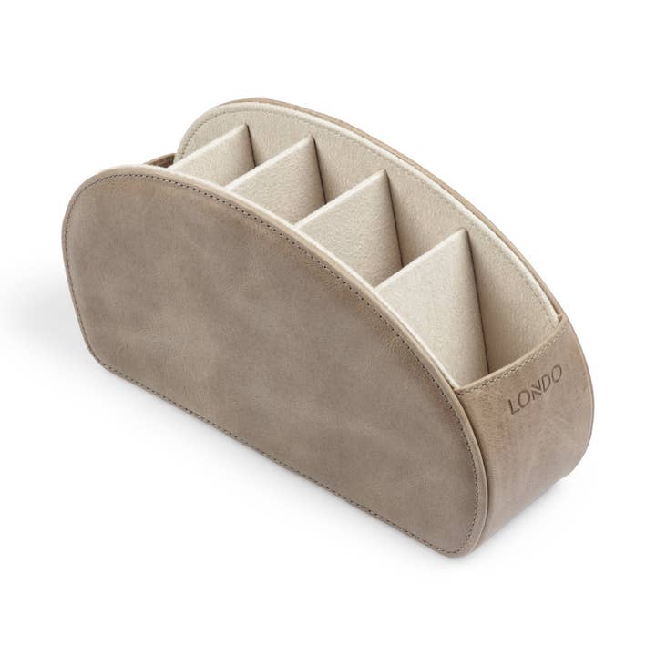 Londo - Wholesale Desk Organizer - Londo Remote Control Holder with 5 Pockets, Store DVD, Blu-Ray, TV, Roku or Apple TV Remotes, Italian Top Grain Leather with Suede Lining27