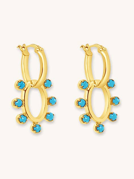 Dolly Hoop Earrings - Turquoise for wholesale by Sierra Winter Jewelry