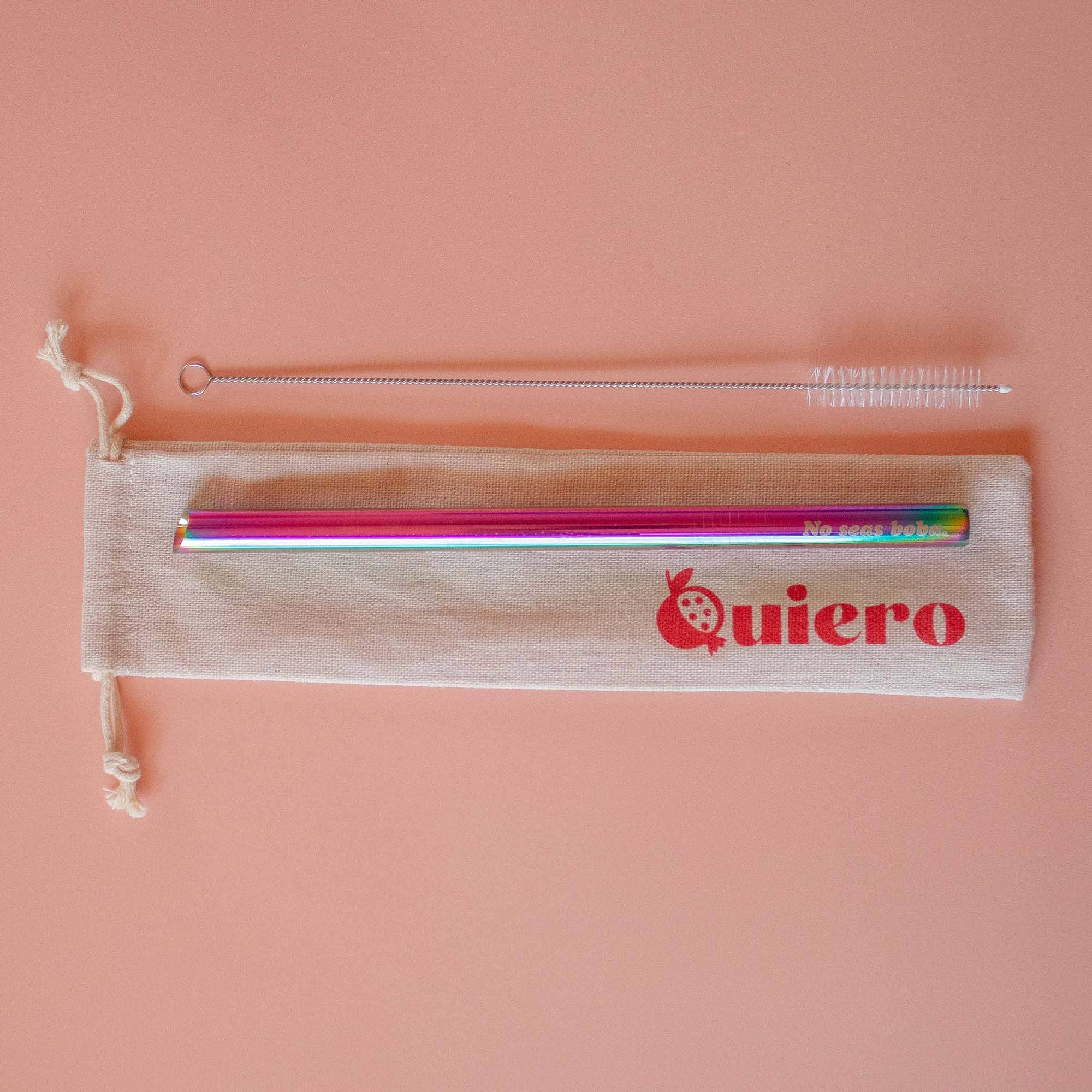 Quiero Prints - Wholesale Drinking Straw - No Seas Boba Metal Straw1