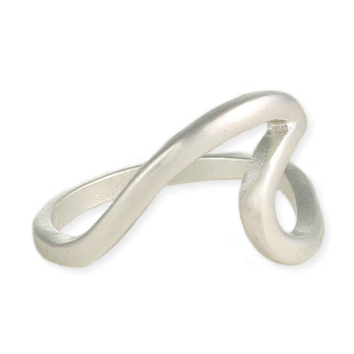 Bague Hang Ten Simple Argent Vague pour la vente par ZAD