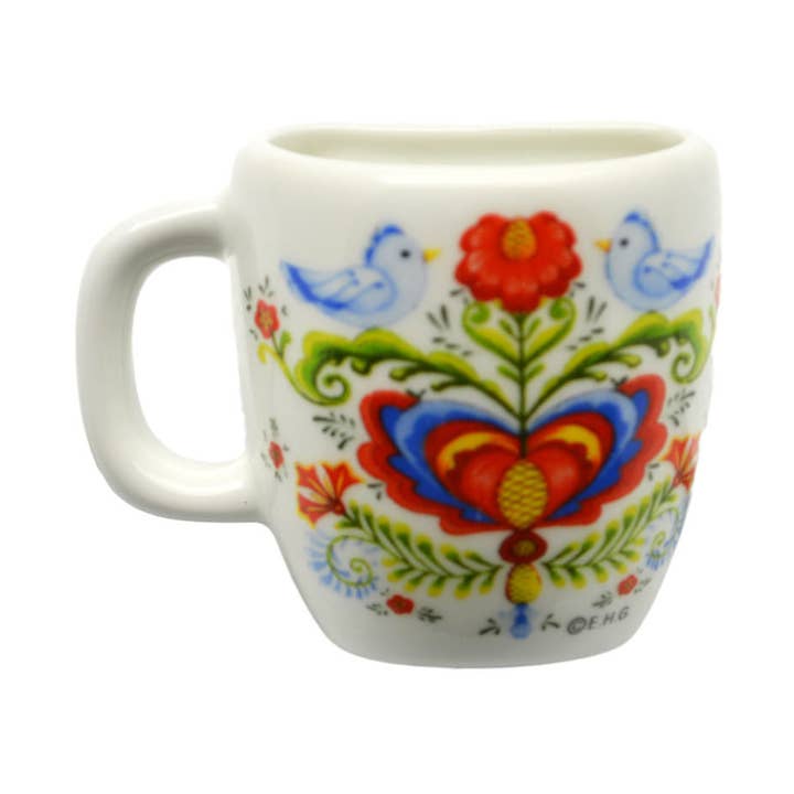 Rosemaling and Lovebirds Decorative Mug Magnets for wholesale by European Heritage Gifts