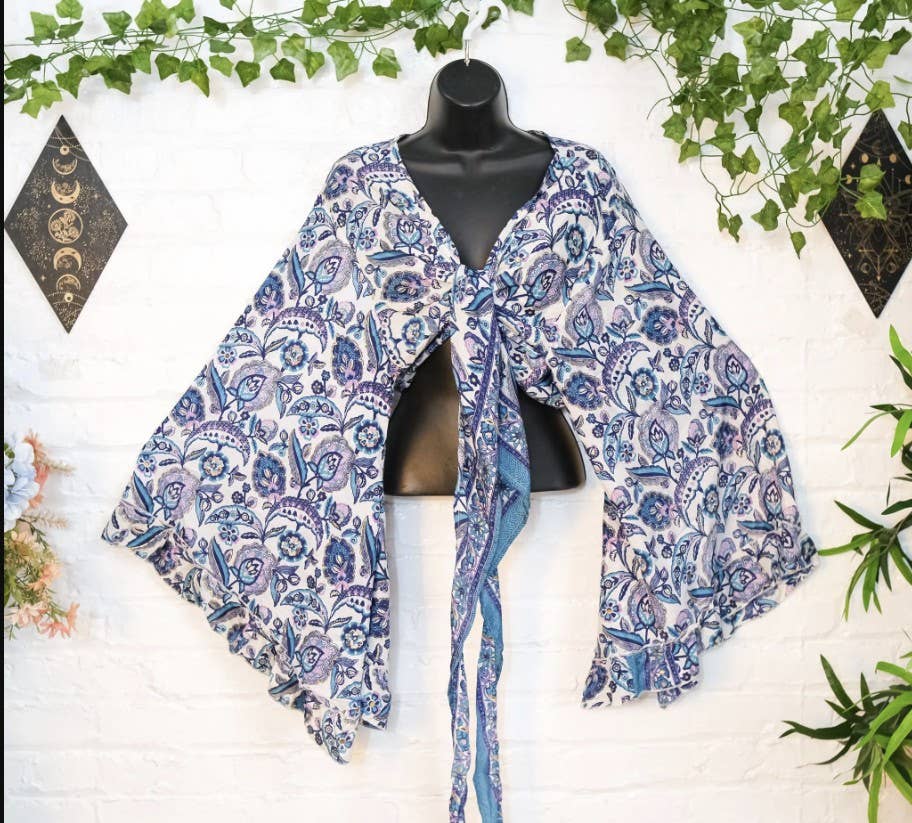 Karma Nepal Crafts - Wholesale Blouse - Women's - Bohemian Floral Wrap Top2