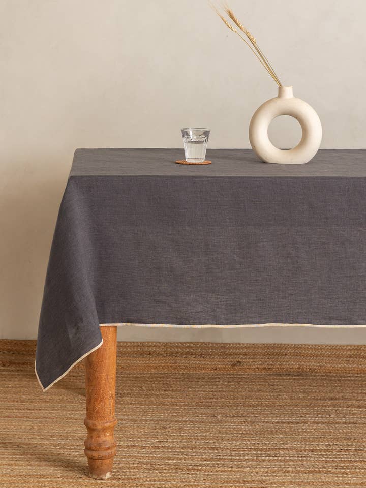 Refined Natural Needle Linen Tablecloth – Family Gatherings for wholesale by Live Linen
