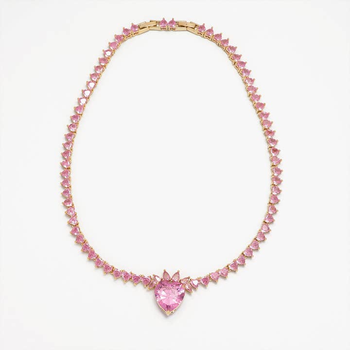 Gold Vintage Gold CZ Heart Tennis CN-0063 to CN-0066 DIS for wholesale by Simply Jewels