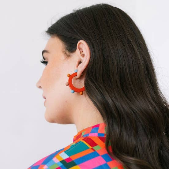 Sunshine Tienda - Wholesale Hoop Earrings - Nelly Ball Hoop Earrings