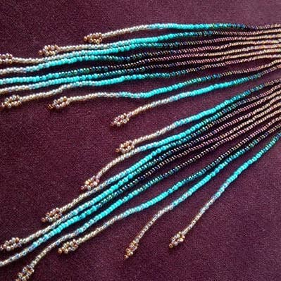 Cascading Golden Glow Medium Length ~ Delicate Seed Bead for wholesale by Maui Swan Designs