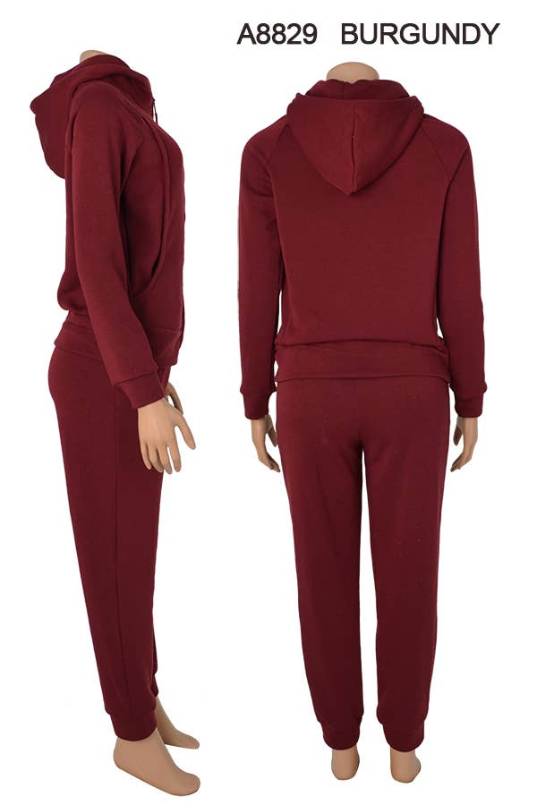 SSImport - Wholesale Lounge Set - Women's - A8829 2PCS/SET HOODIE JACKET AND PANTS MIX SIZES 12SET 3