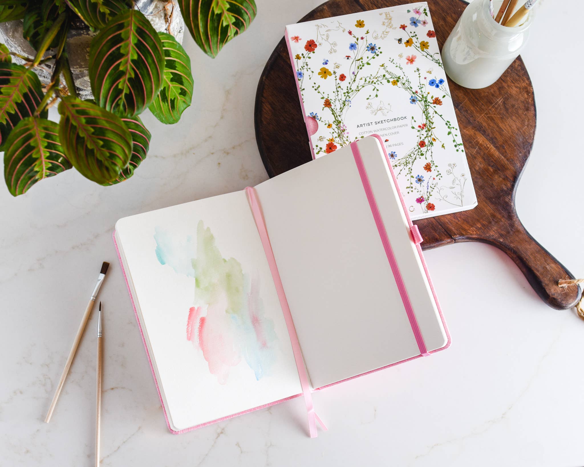 Cate Paper Co. - Wholesale Sketchbook/Sketchpad - Gold Floral Embossed Linen Cover Sketchbook 7