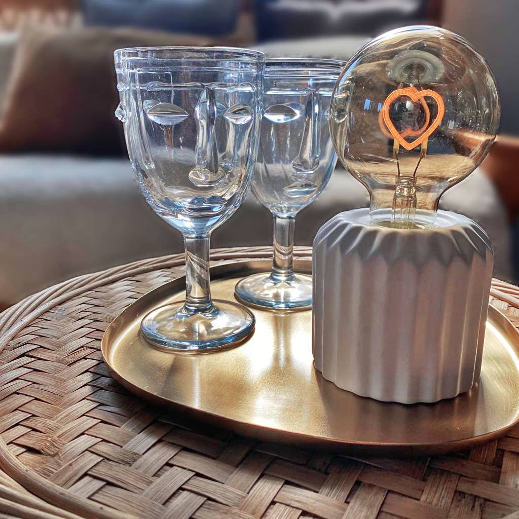 White mini LED heart decoration with battery-operated LEDs D8.7 H17.5cm for wholesale on Faire3