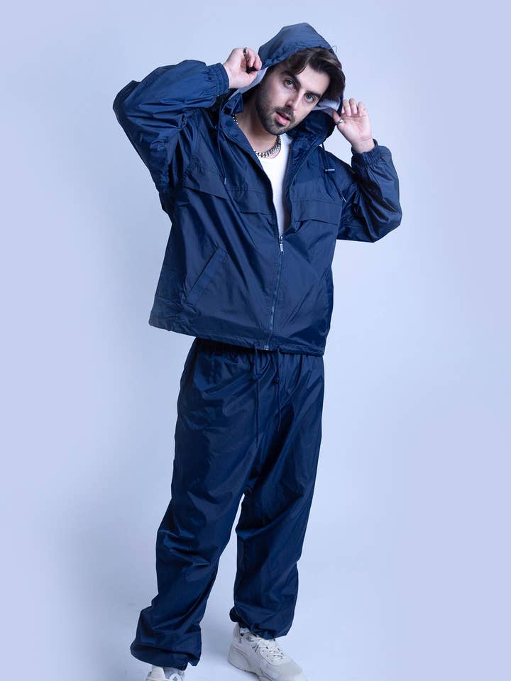 Chaqueta de chándal unisex con cremallera completa de tafetán de nailon 2300T para venta al por mayor de Vos Sports Inc.