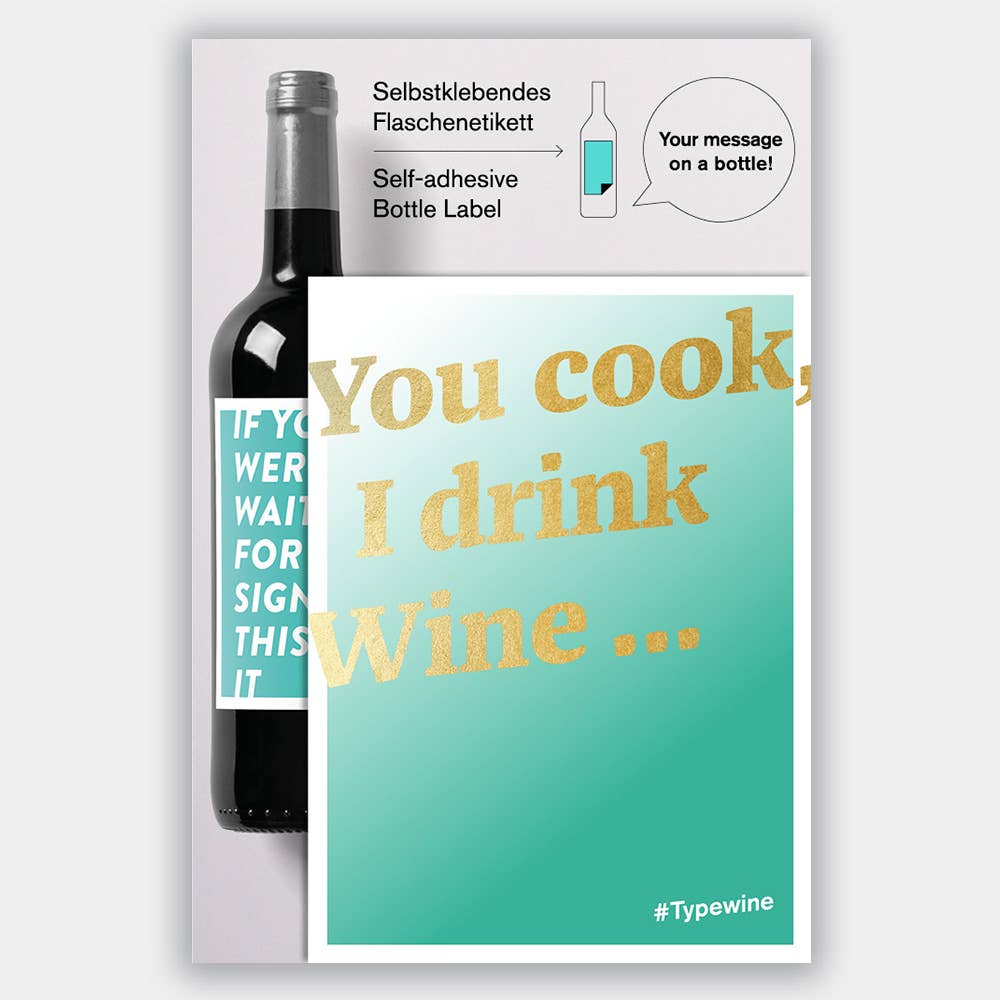 Typewine - Wholesale Gift Tag Label - I Drink Wine Label2