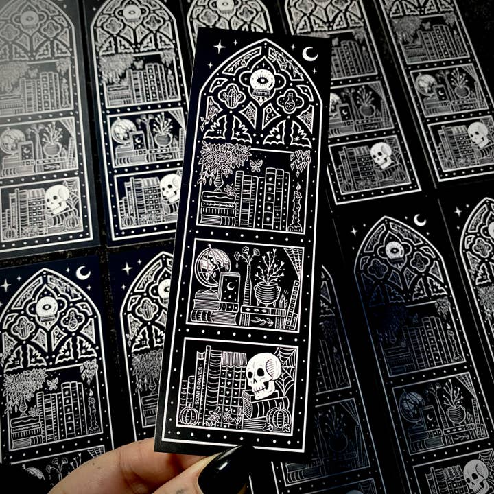 Soni Graves - Wholesale Bookmark - Witch Bookshelf Bookmark: Double Sided, Spooky Whimsical5