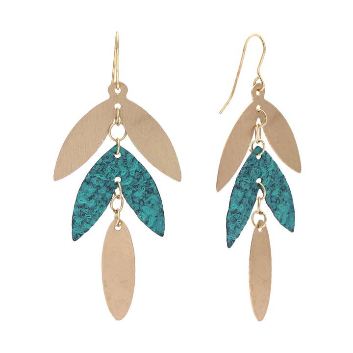 Clearance Dia Leaf Earrings for wholesale by Hopes Unlimited