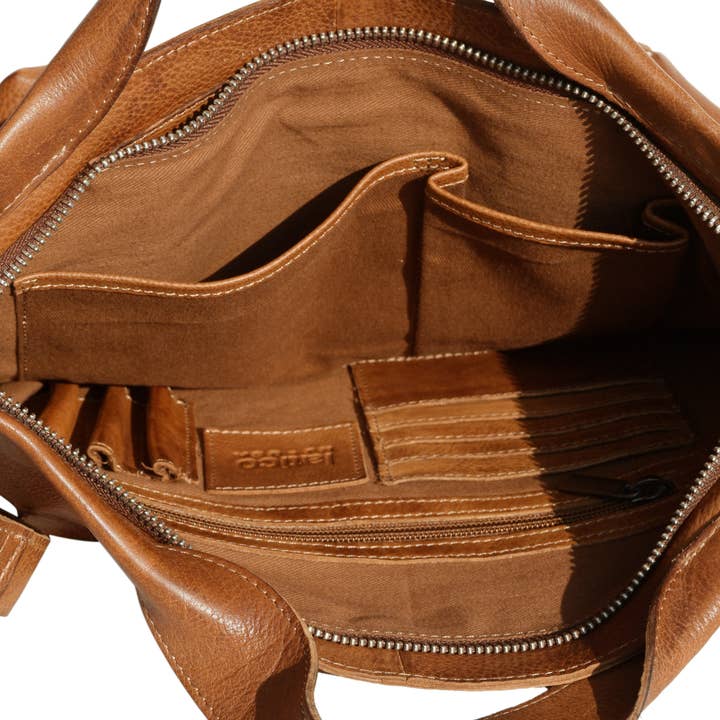 Black Frankie Handcrafted Leather Tote/Crossbody Bags for wholesale on Faire
