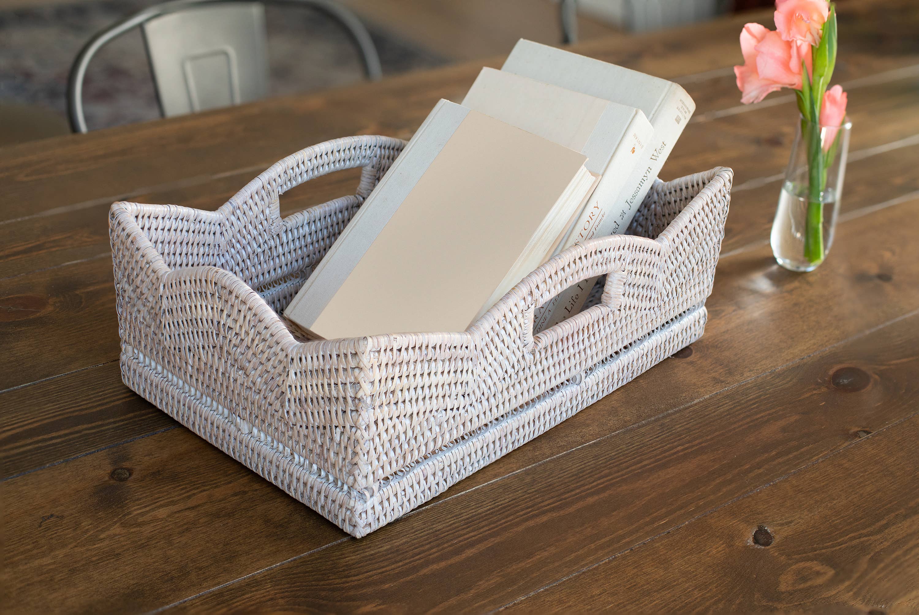 Artifacts Trading Company - Wholesale Basket - Rattan Rectangular Scallop Shelf Basket8