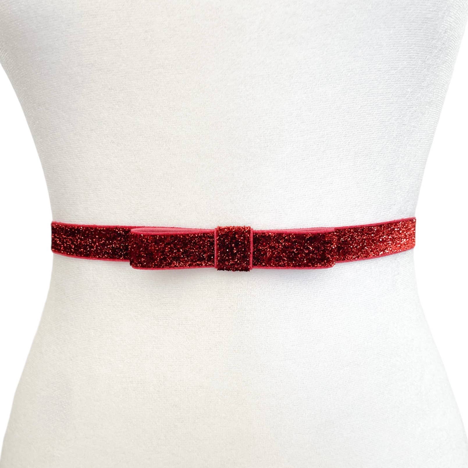 Melissa Velia - Wholesale Belt - Women's - Sparkle Bow Belt | 10 Colors | Elastic Belt | 1/2” Belt