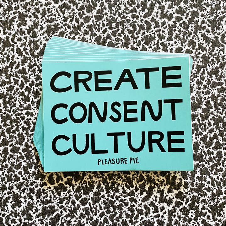 Opret samtykke kultur klistermærke, Feministisk sexundervisning Sexpædagog for engroshandel hos Pleasure Pie