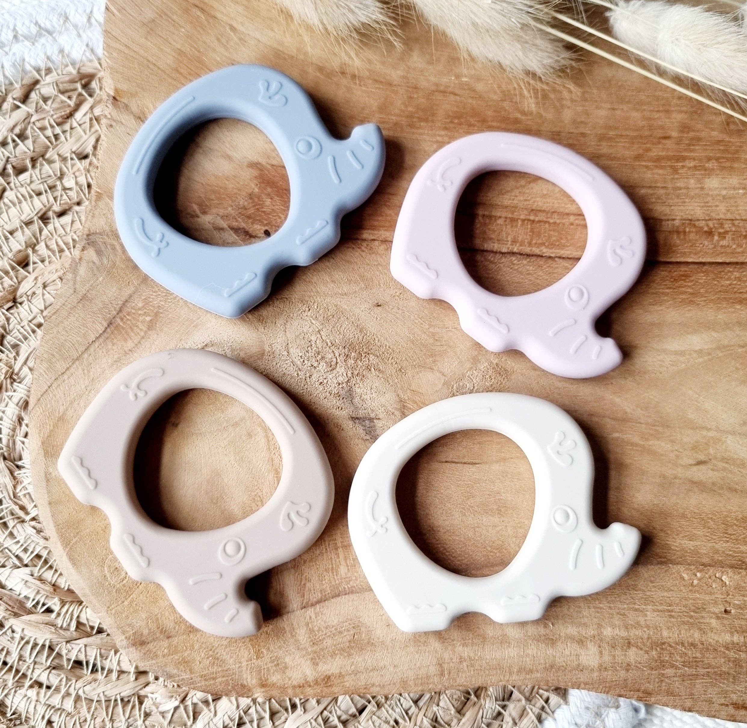 Rammelaartje – Großhandel Beißspielzeug (ohne Clip) – Baby – Beißring für Elefanten, Graublau2