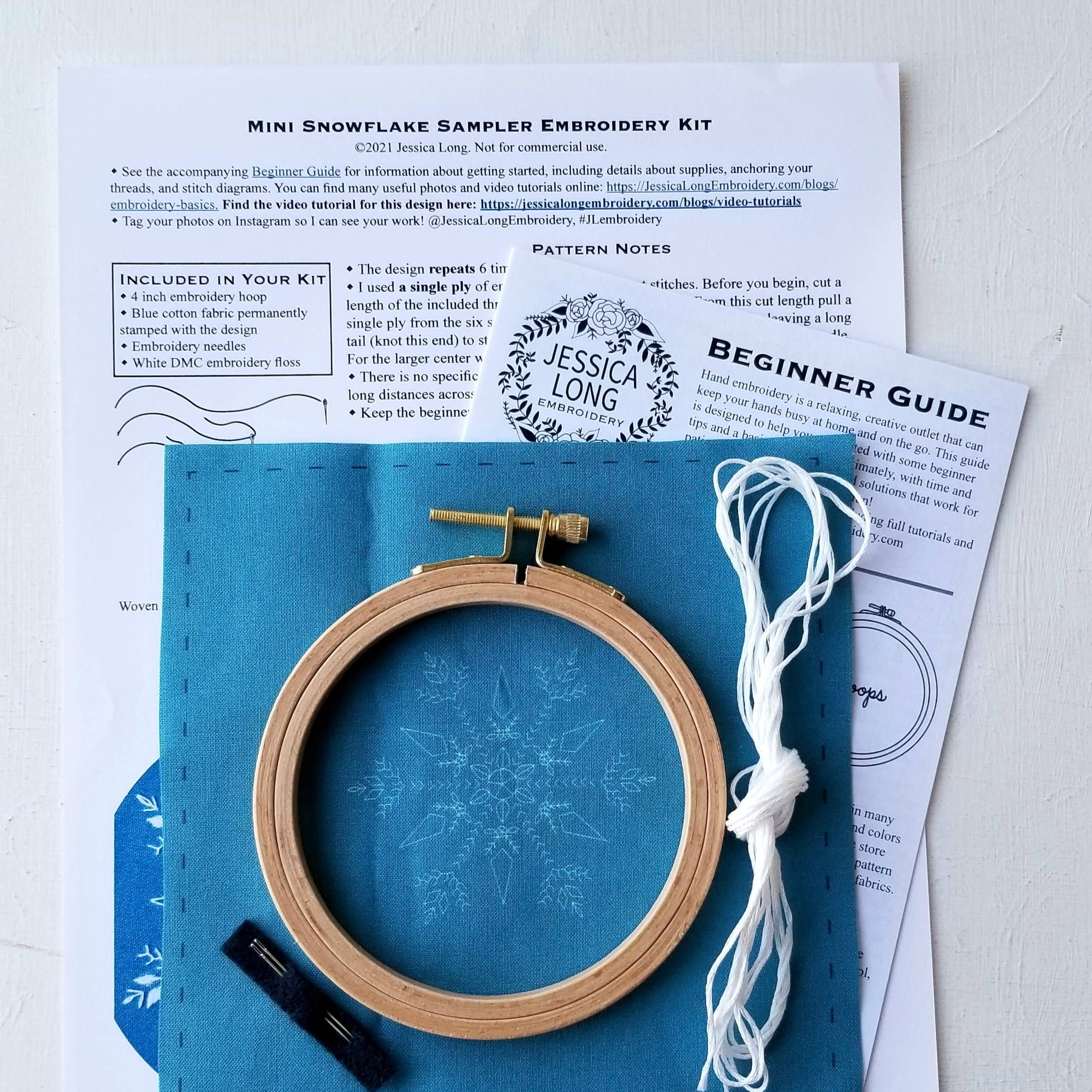 Jessica Long Embroidery - Vente Accessoire de broderie/point de croix - Kit d'ornement fait main avec mini floconnet de neige8
