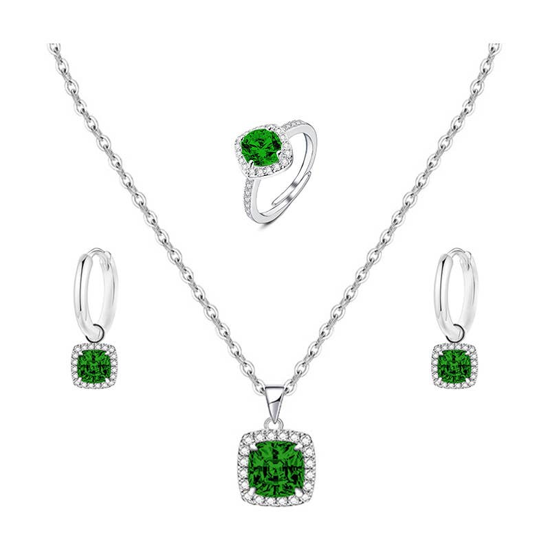 AMORINO SRL – wholesale Smycken – FÄRGAD KVADRATISK ZIRKONSET - MY25496B472/B471/B4703