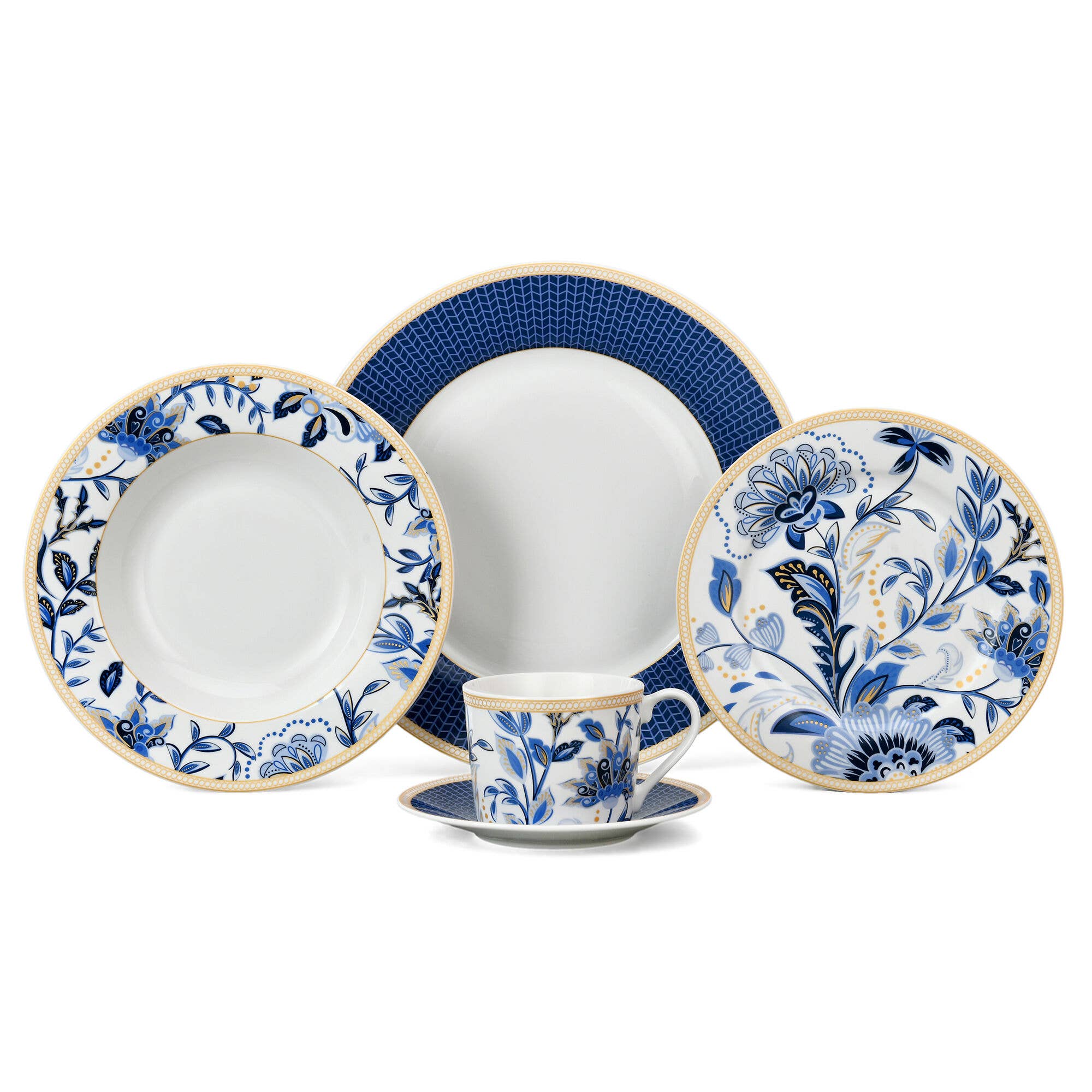 STP - Vente Service à vaisselle - Service de vaisselle en porcelaine Mélodie de Fleurs de 20 pièces pour 4 personnes.13