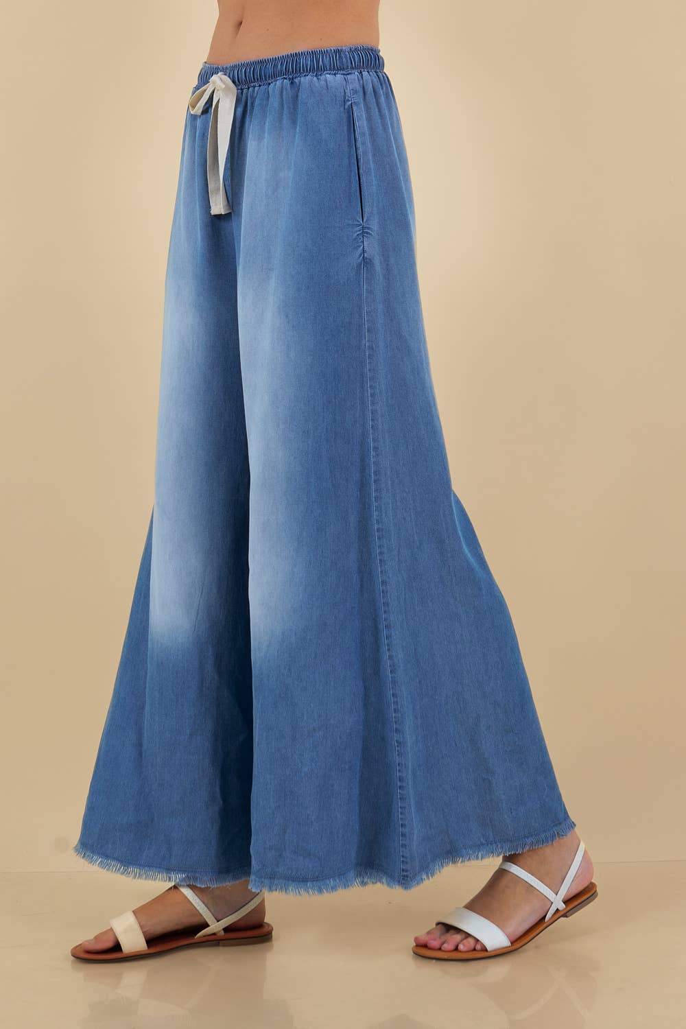 WIDE LEG DENIM PANTS- 8702P for wholesale on Faire1