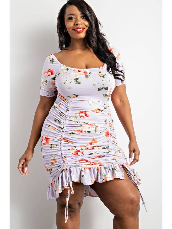 JURK MET VIERKANTE HALS EN ZOOM MET RUCHES voor wholesale door Exclusively Yourz