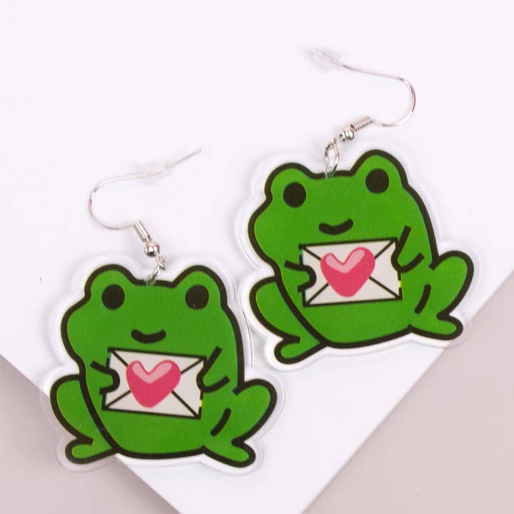 Dangle Earrings-Love Letter Frog for wholesale by Bewaltz
