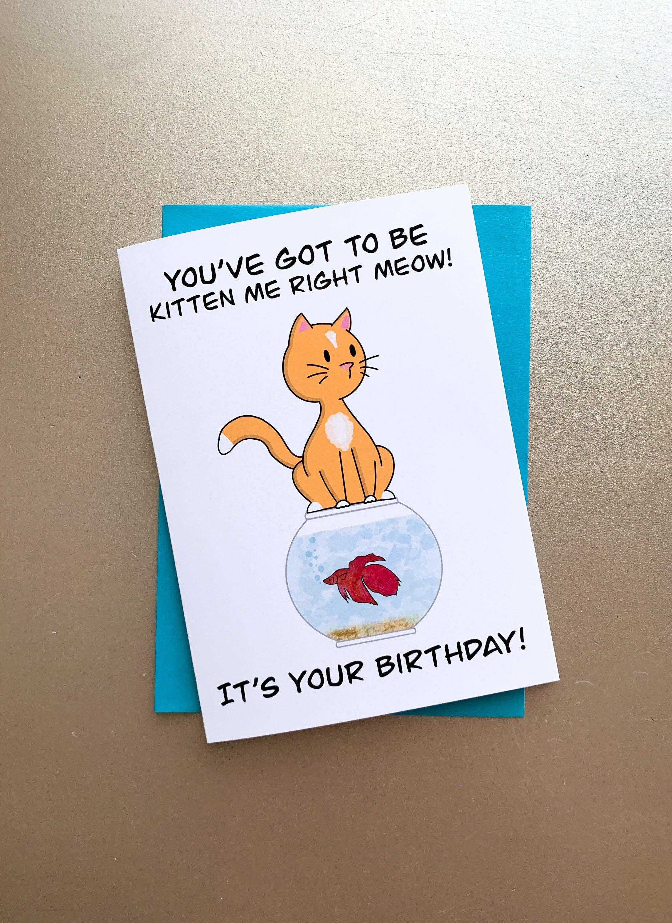 Stone Donut Design, LLC - Wholesale Birthday Card - You've Got to Be Kitten Me Pun Birthday Card7