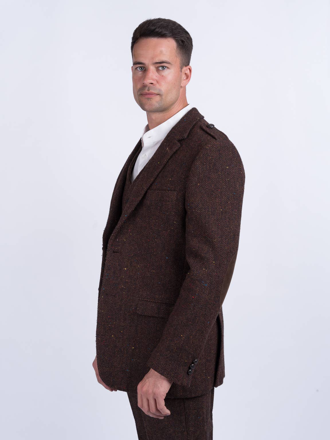 Brown Herringbone Tweed Jacket & Blazer for wholesale on Faire2
