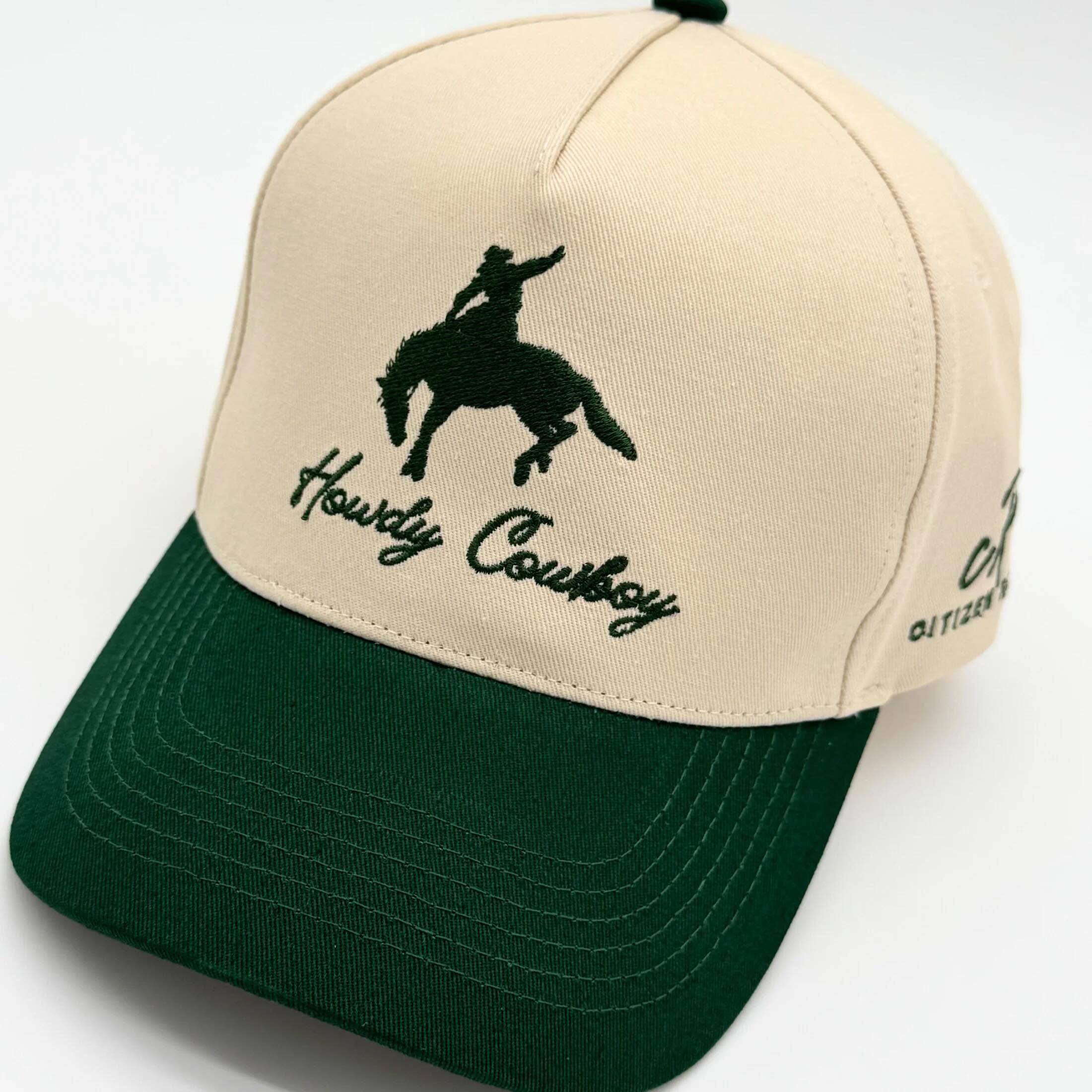 Citizen Row - Vente Casquette de camionneur – femme - Salut Chapeau de Cowboy Tan & Vert3