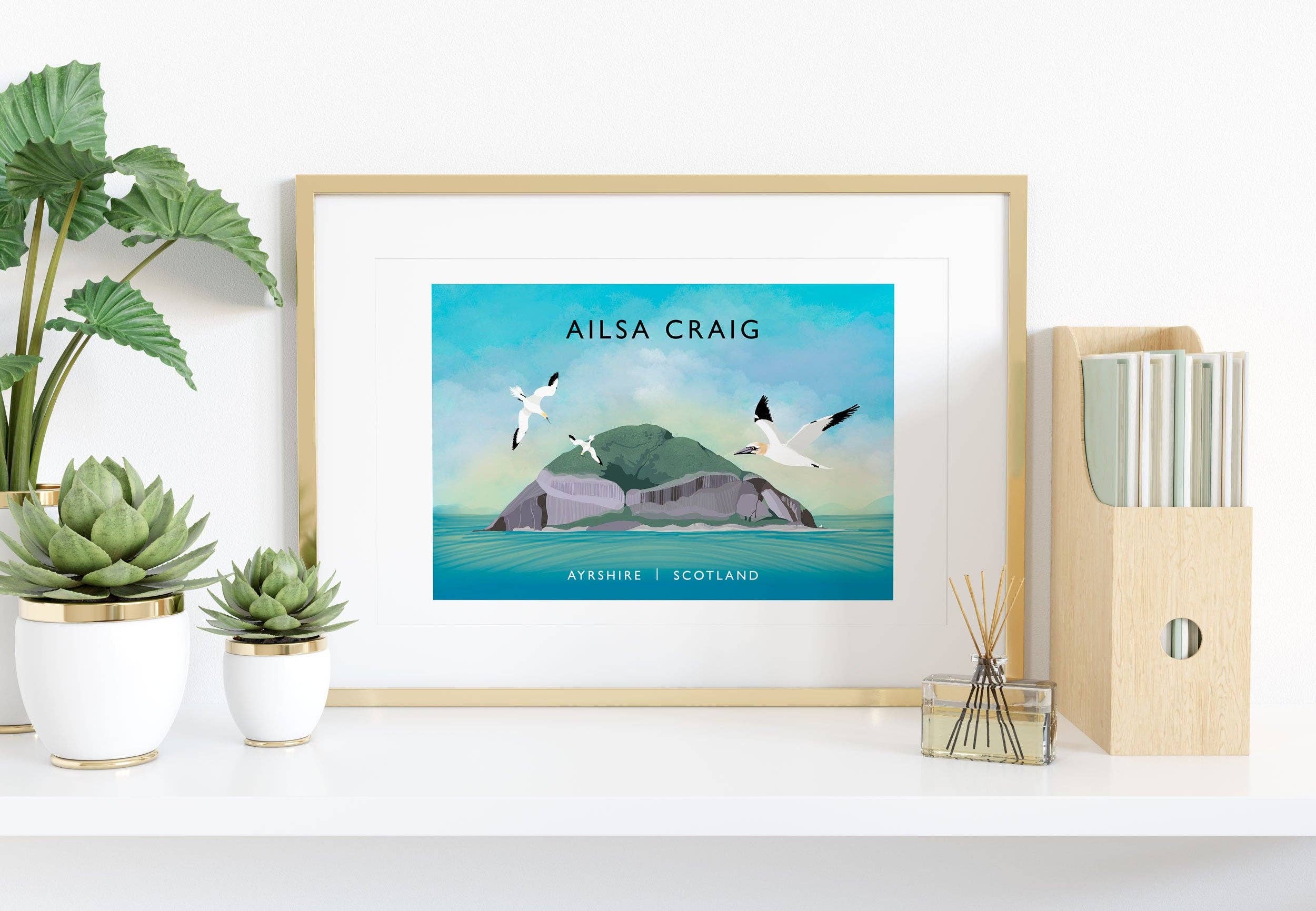 Galloway Arts - Wholesale Art Print - Ailsa Craig | Scottish Travel Poster | Ayrshire | Scottish Landscape | Wall Art | Quality Giclee Art Print signed by the Artist2